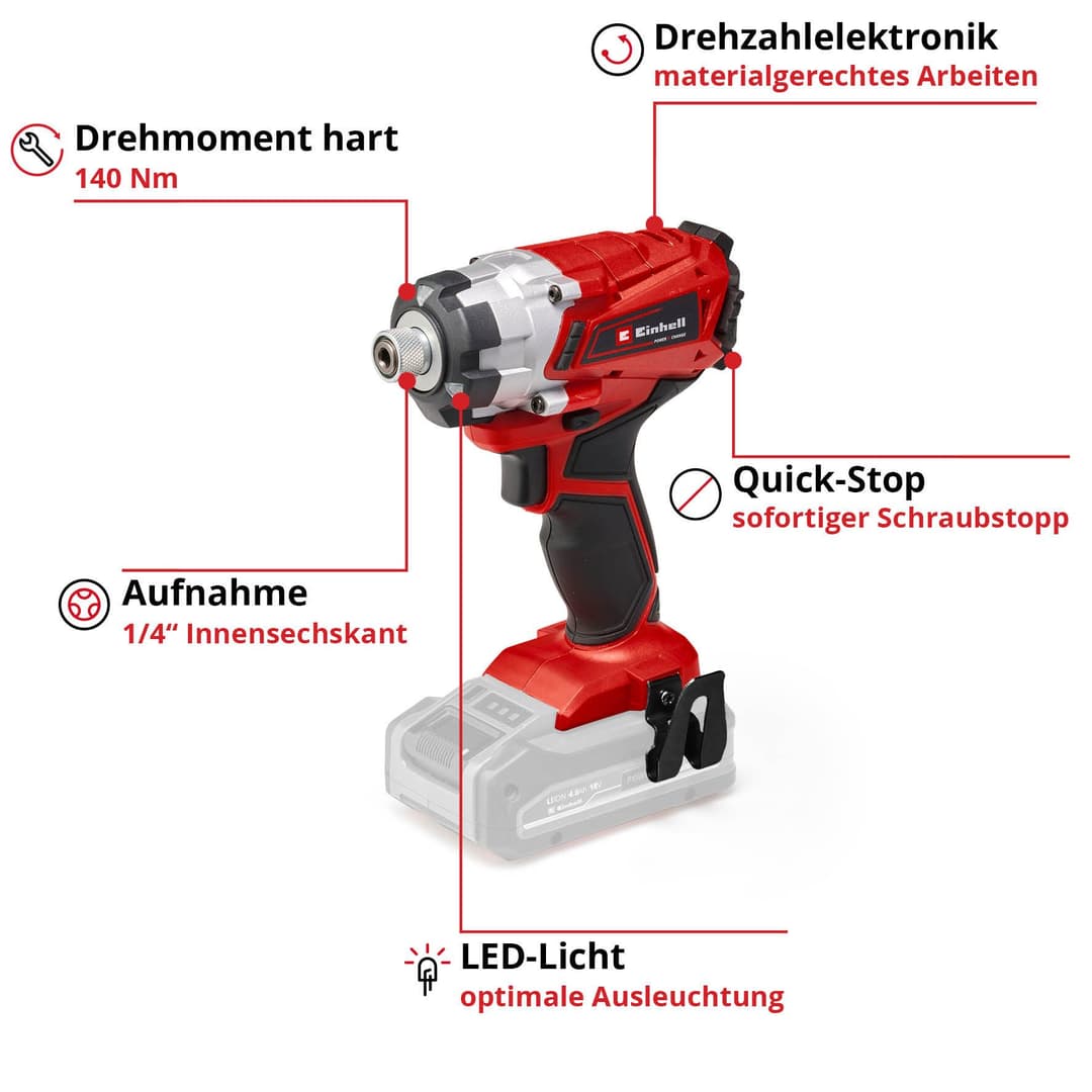 Einhell Akku-Schlagbohrschrauber TE-CI 18/1 Li-solo | Rot