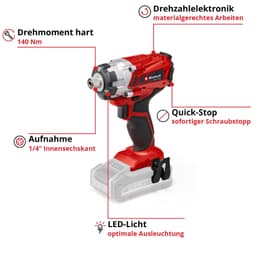 Einhell Akku-Schlagbohrschrauber TE-CI 18/1 Li-solo | Rot
