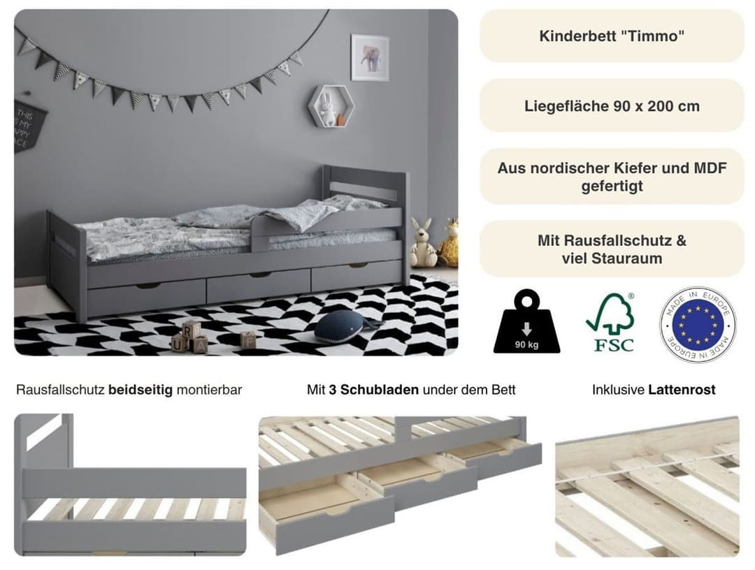OTTO home Kinderbett TIMMO | Grau