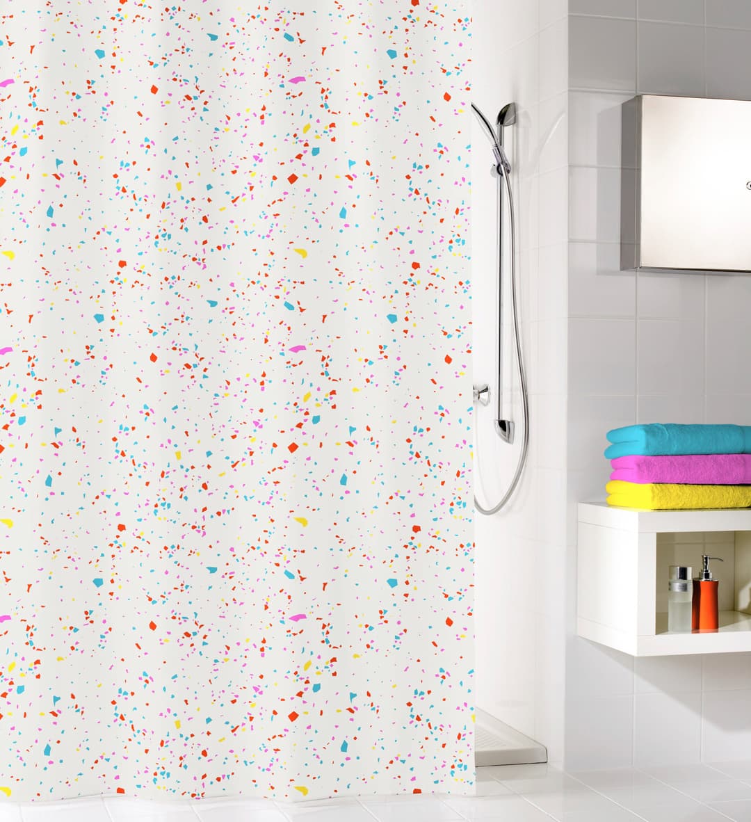 Kleine Wolke Duschvorhang Confetti | Mehrfarbig