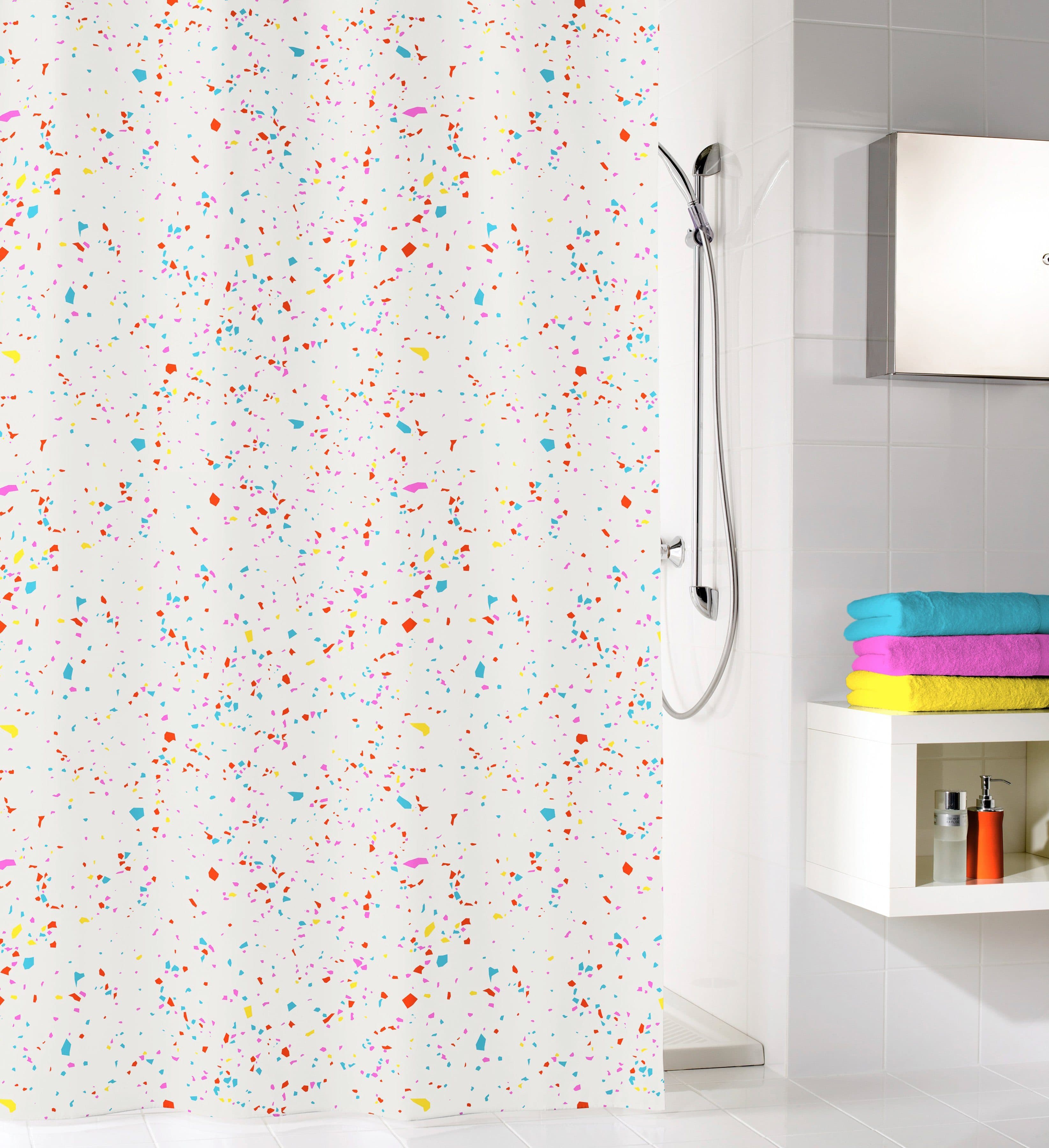 Kleine Wolke Duschvorhang Confetti | Mehrfarbig