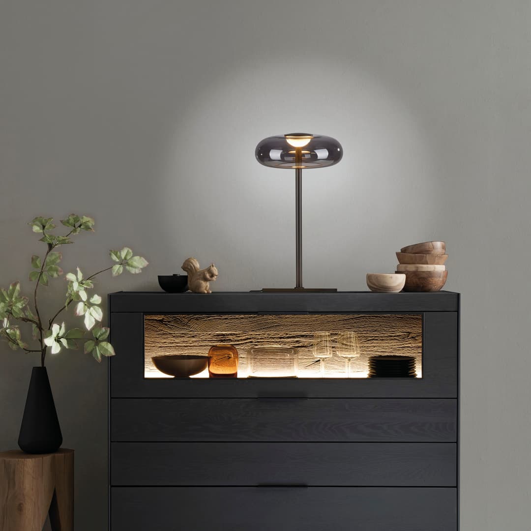 SCHÖNER WOHNEN-Kollektion LED Tischleuchte POSH | Grau