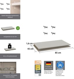 rauch Einlegeboden Zubehör für Rauch-Schwebetürenschränke BLUE | Beige