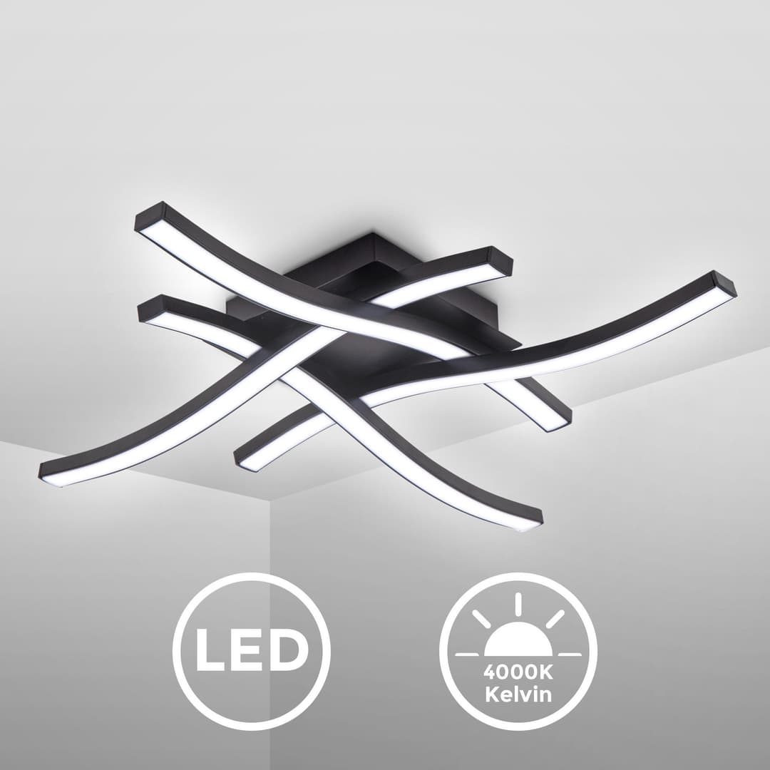 B.K.Licht LED Deckenleuchte BKL1431 | Schwarz