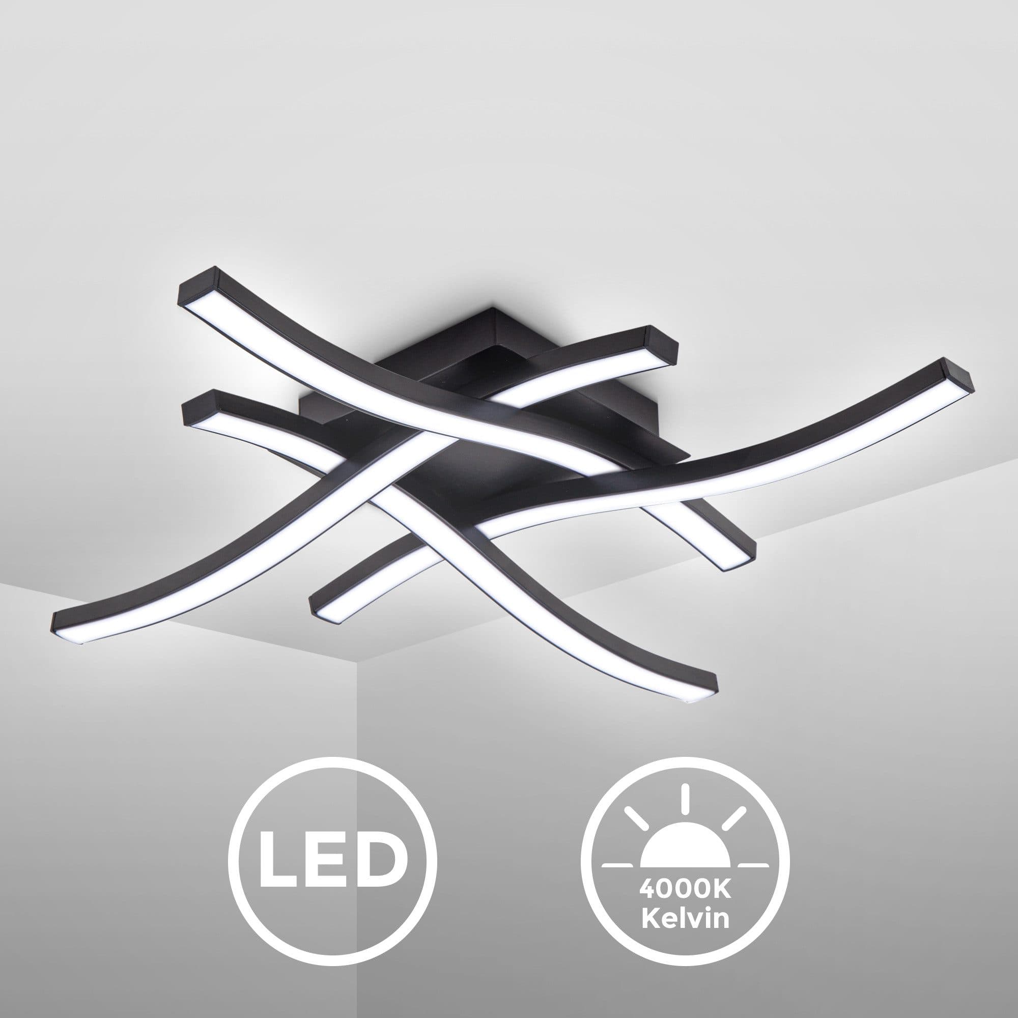 B.K.Licht LED Deckenleuchte BKL1431 | Schwarz