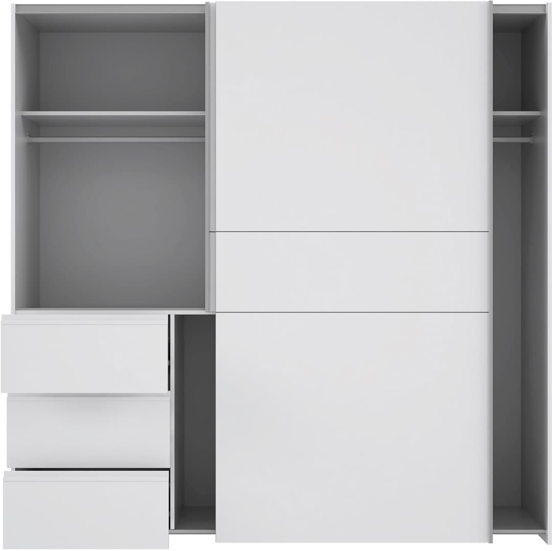 FORTE Winn Schwebetürenschrank | Weiß