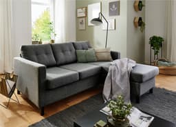 ATLANTIC home collection Ecksofa Tea L-Form | Grau