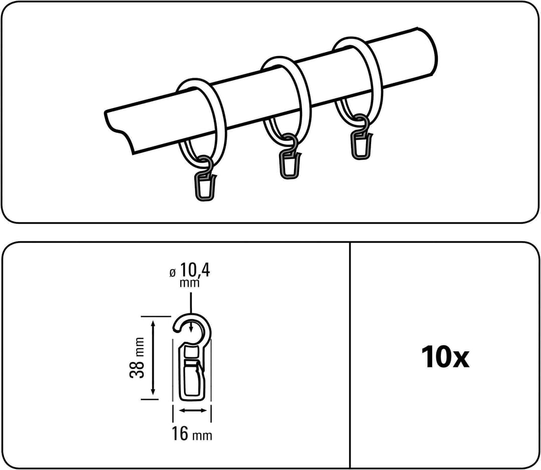 GARDINIA Faltenclip Faltenlegehaken | Beige