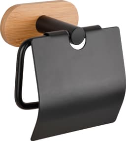 WENKO Toilettenpapierhalter Turbo-Loc® Orea Bamboo | Schwarz
