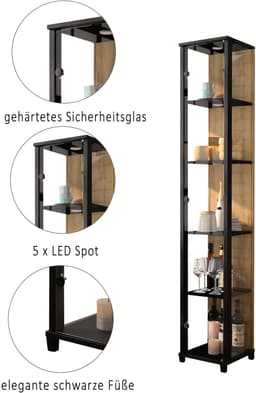 fif möbel Vitrine OPTIMA | Schwarz
