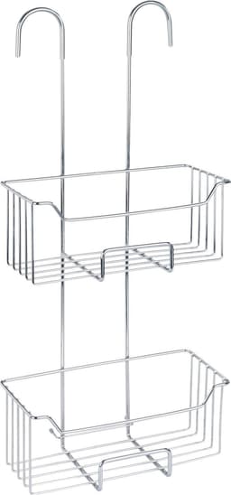 WENKO Duschablage Milo, 2 Etagen | Silber