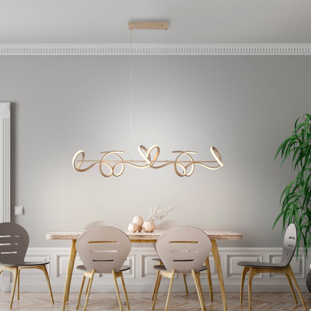 JUST LIGHT Pendelleuchte CURLS | Gold
