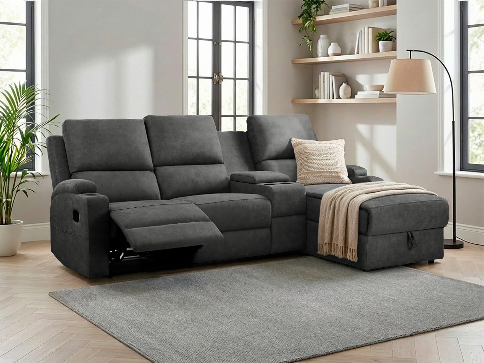 OTTO home Ecksofa NAPORI Multimediasofa | Grau