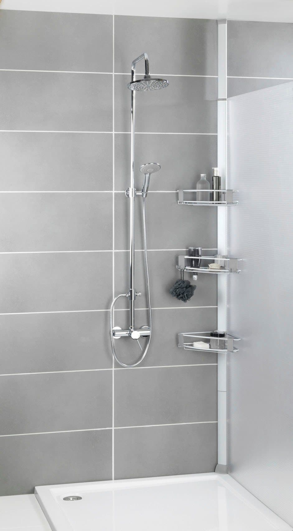 Wenko Teleskopregal Duschecke Purio | Silber