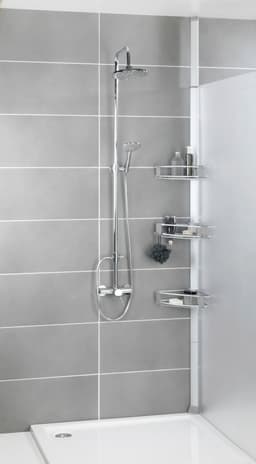 Wenko Teleskopregal Duschecke Purio | Silber