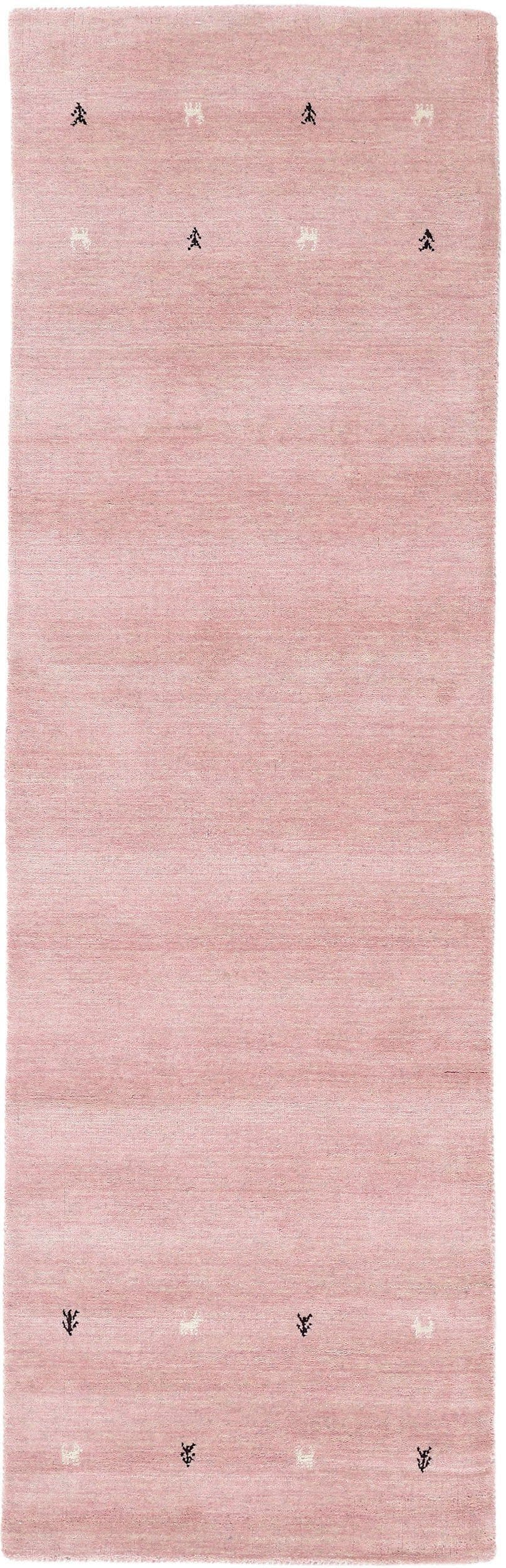 carpetfine Wollteppich Gabbeh Uni | Rosa