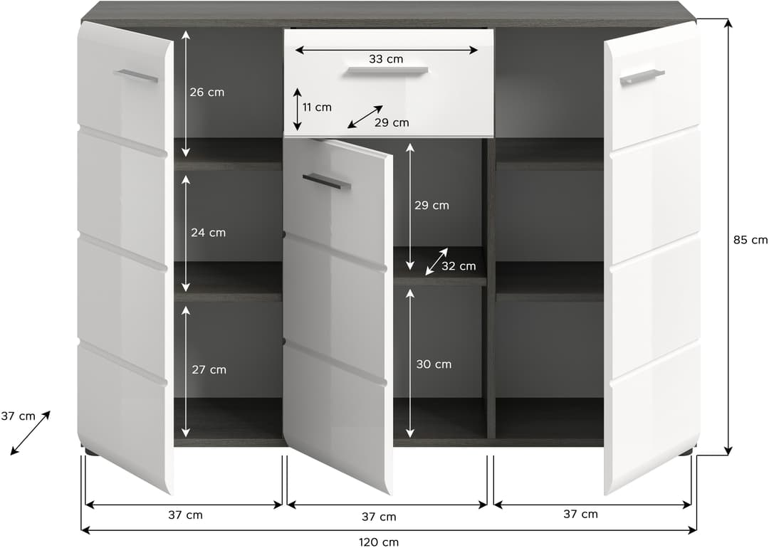 Home affaire Sideboard Rumba | Weiß