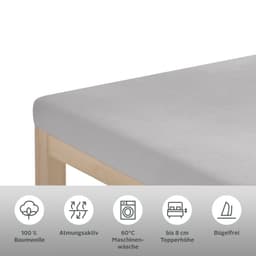 OTTO home Spannbettlaken Physalis Topper COMFORT | Grau