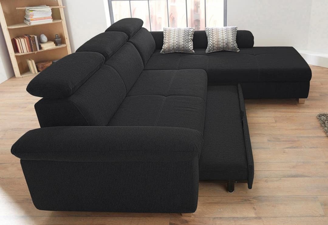 Jockenhöfer Gruppe Ecksofa Landshut L-Form | Schwarz