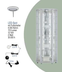 fif möbel Eckvitrine TRIO | Weiß