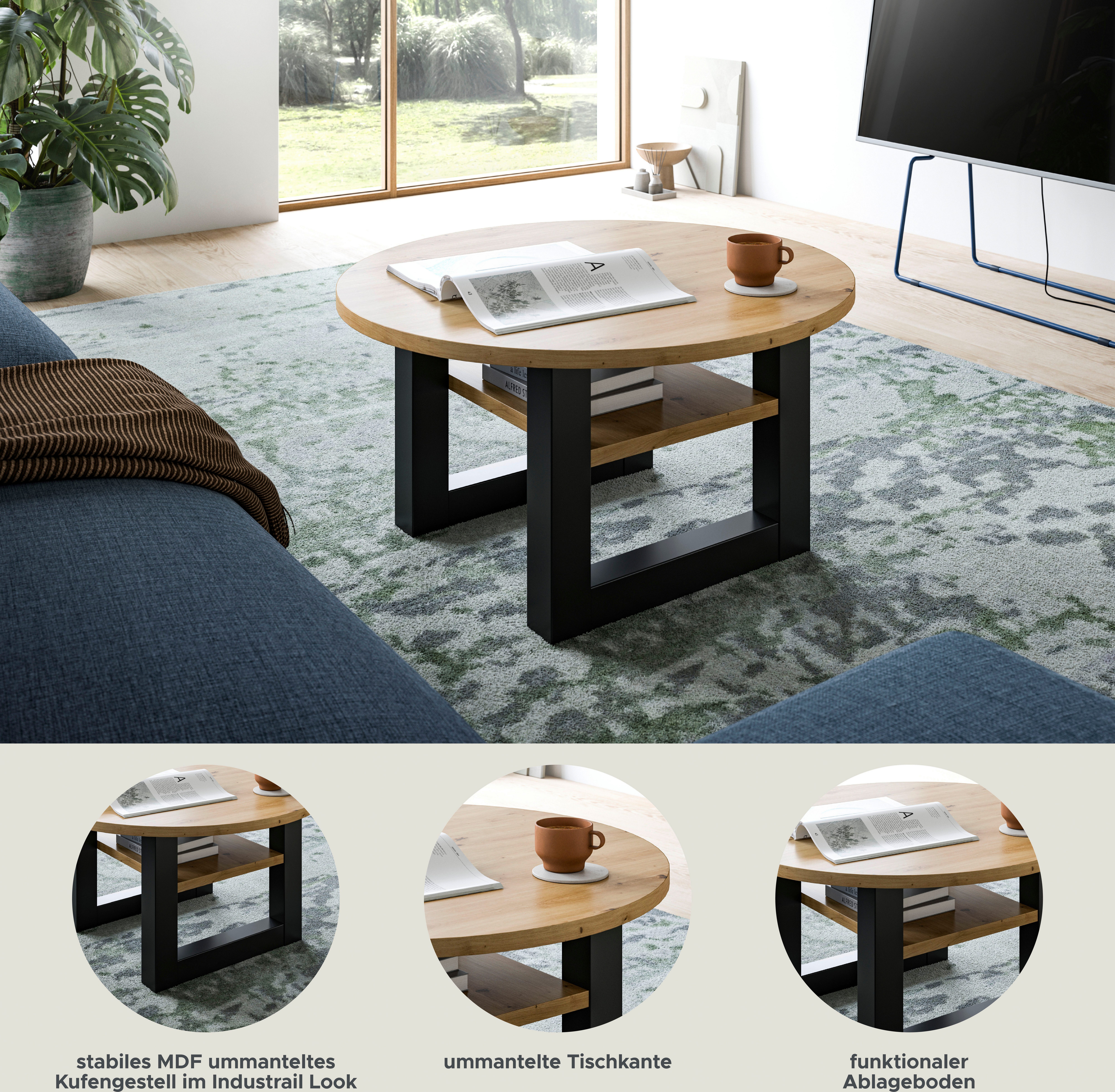 Home affaire Couchtisch Rail | Holztöne 2
