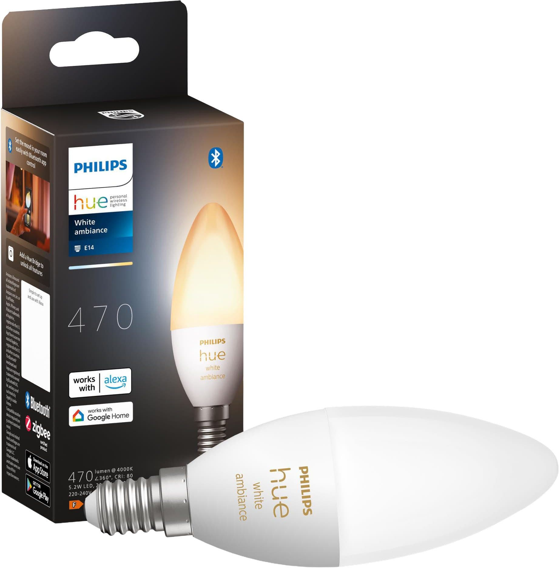 Philips Hue White and Color Ambiance Kerze LED-Leuchtmittel | Weiß