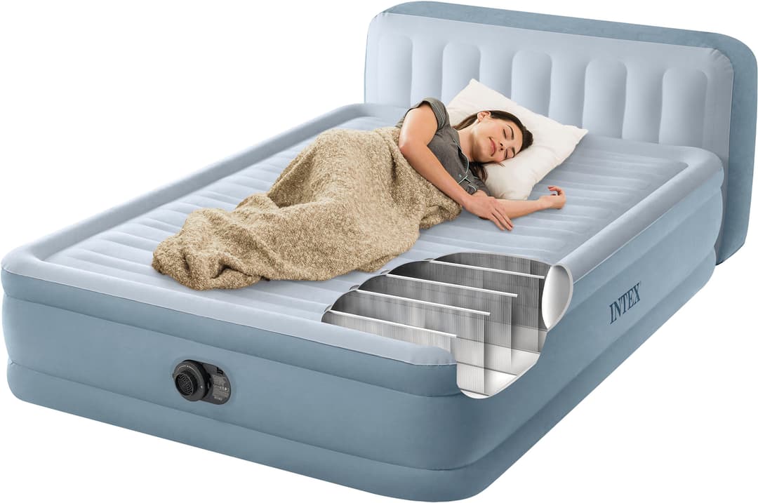 Intex DuraBeam Plush Headboard Queen Luftbett | Grau
