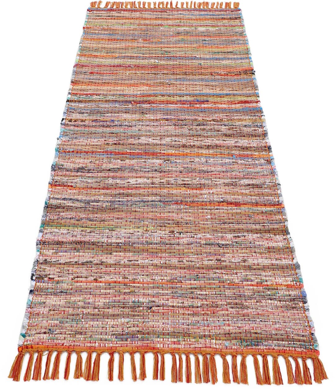 carpetfine Kelim Chindi Läufer | Mehrfarbig