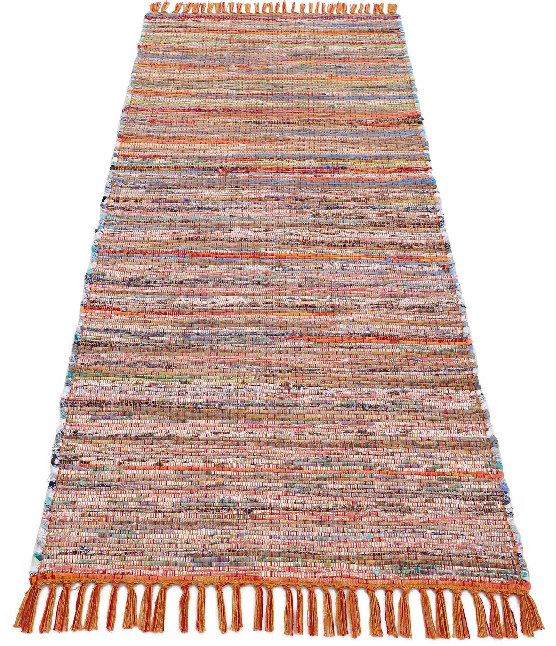 carpetfine Kelim Chindi Läufer | Mehrfarbig