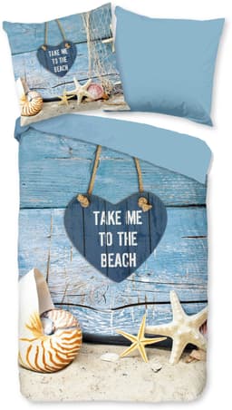 PURE luxury collection Wendebettwäsche Beach heart | Blau
