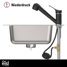 Eisl Spültischarmatur GRANIT Niederdruck | Schwarz