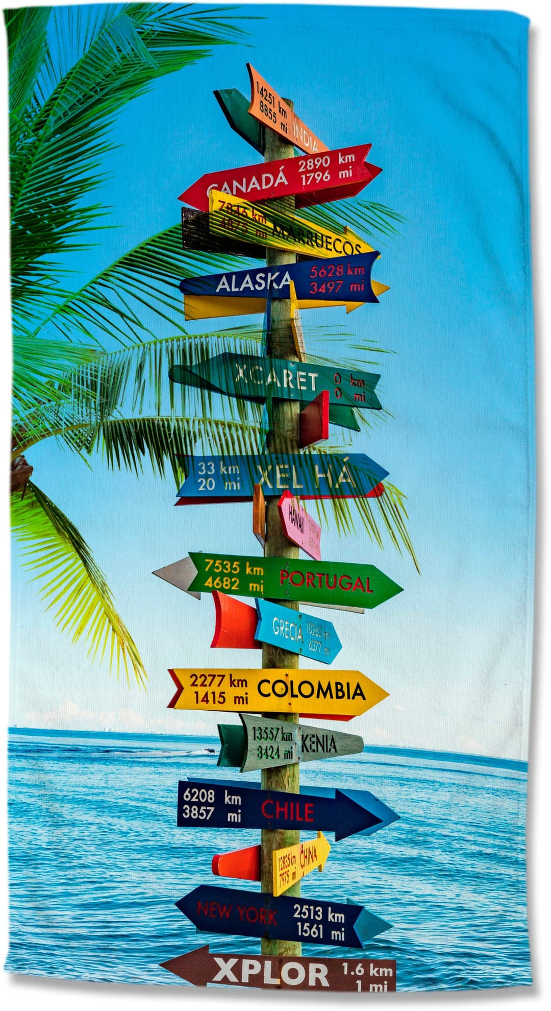 good morning Strandtuch Beach Sign | Mehrfarbig