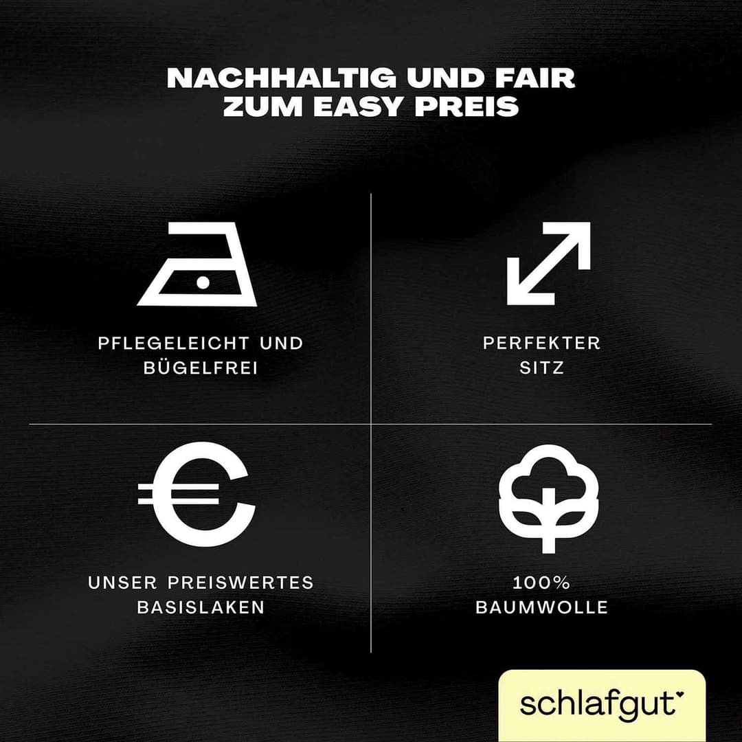 Schlafgut Spannbettlaken EASY JERSEY | Schwarz