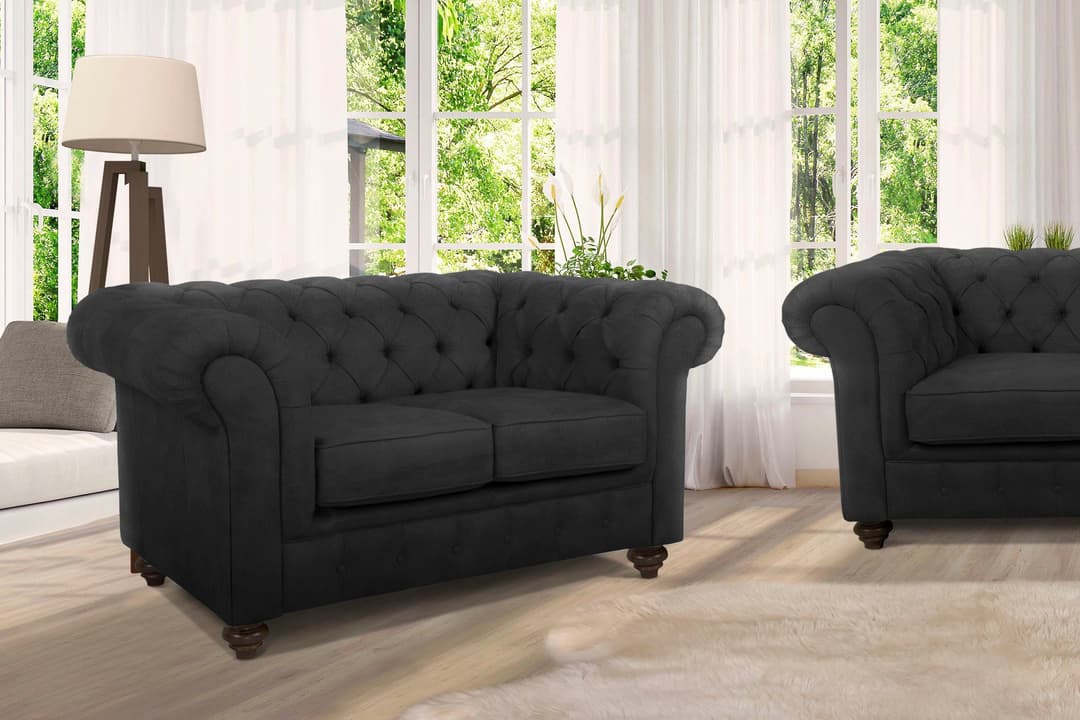 Home affaire Chesterfield-Sofa Duc 2-Sitzer | Grau