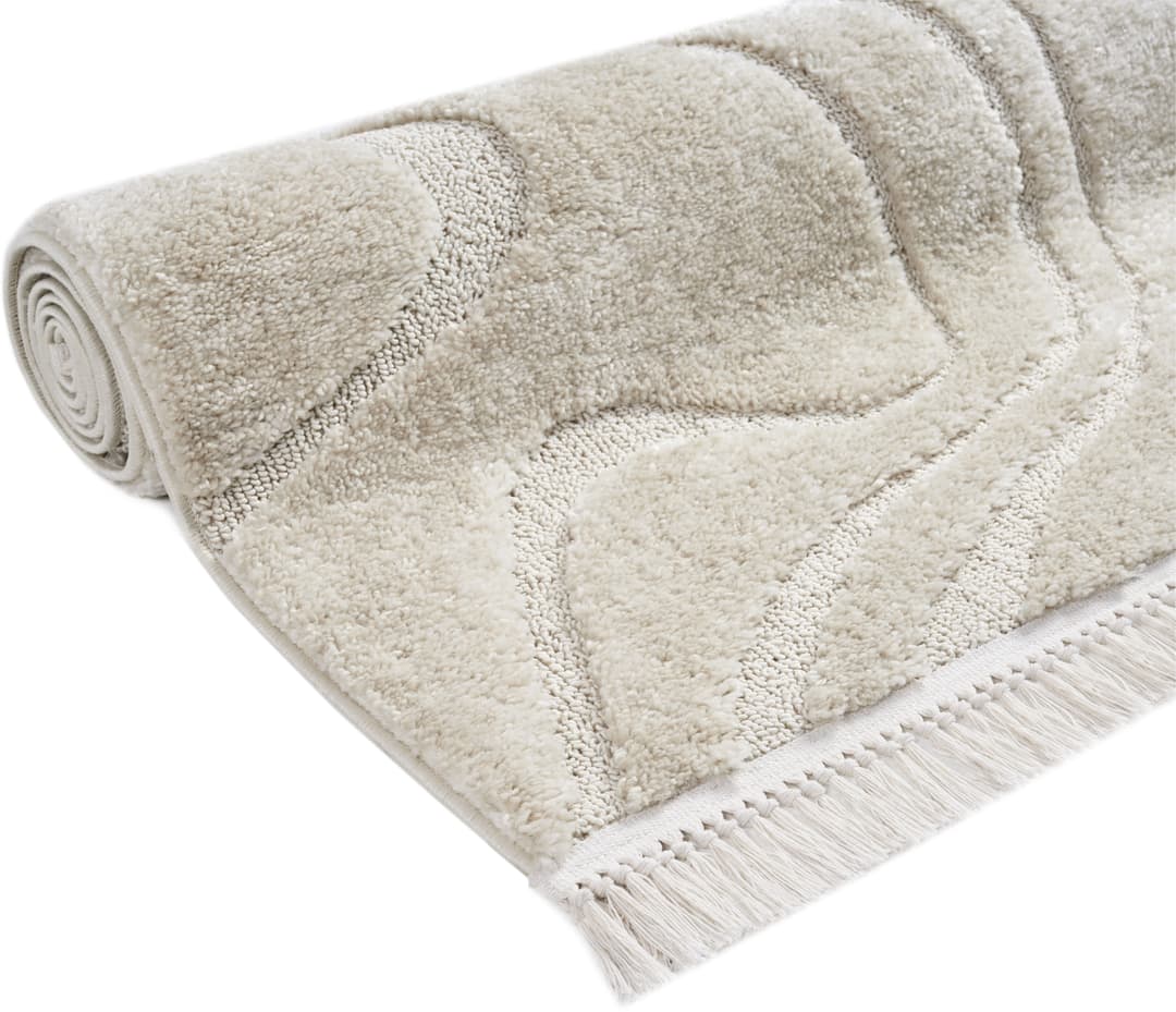 homsy by Ana Johnson Teppich Waavy mit Fransen | Beige