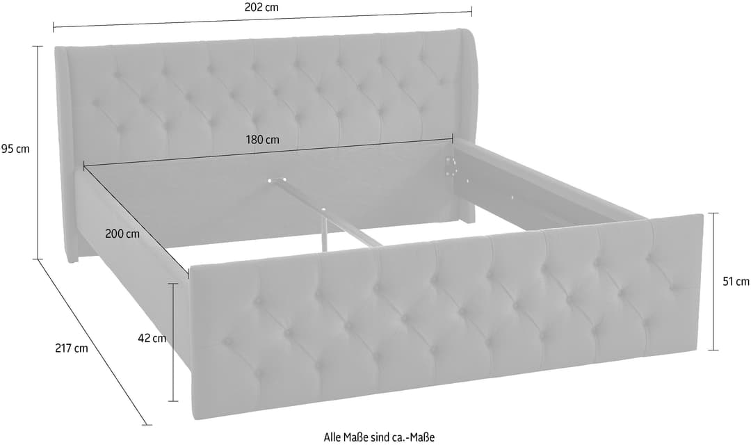 ATLANTIC home collection Polsterbett TAMINA | Grau