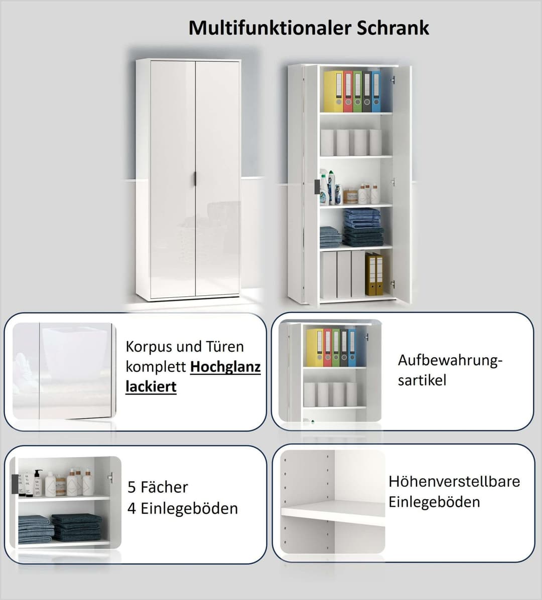 Home affaire Mehrzweckschrank JOLLY | Weiß