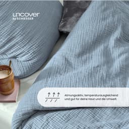 uncover by SCHIESSER Bettwäsche Lennox | Blau
