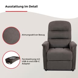 Duo Collection TV-Sessel Whitehorse XXL | Grau