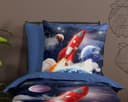 PURE luxury collection Kinderbettwäsche Rocket | Blau 3