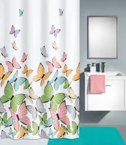 Kleine Wolke Duschvorhang Butterflies | Mehrfarbig