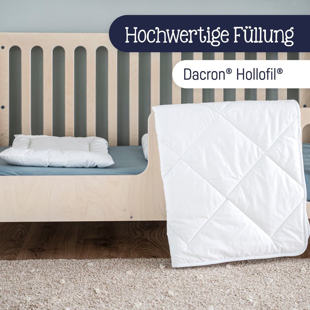 Julius Zöllner Ganzjahresbettdecke + Kopfkissen Hygienika | Weiß