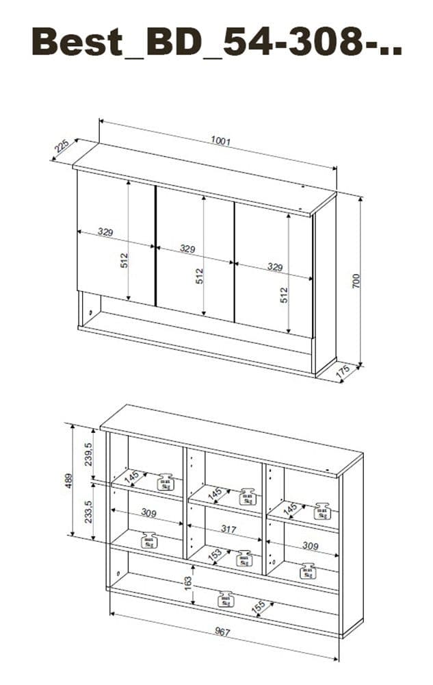 BASIC by Balculina Spiegelschrank Best | Holztöne