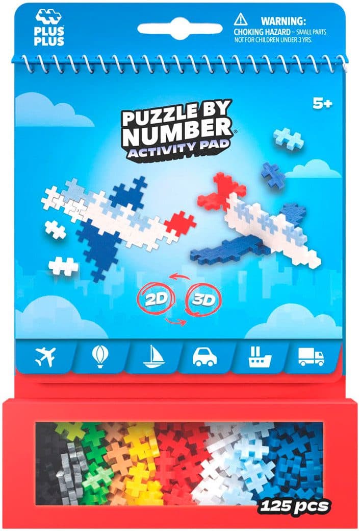 PLUS-PLUS Kreativset Bausteine Puzzle by Number Transport | Mehrfarbig