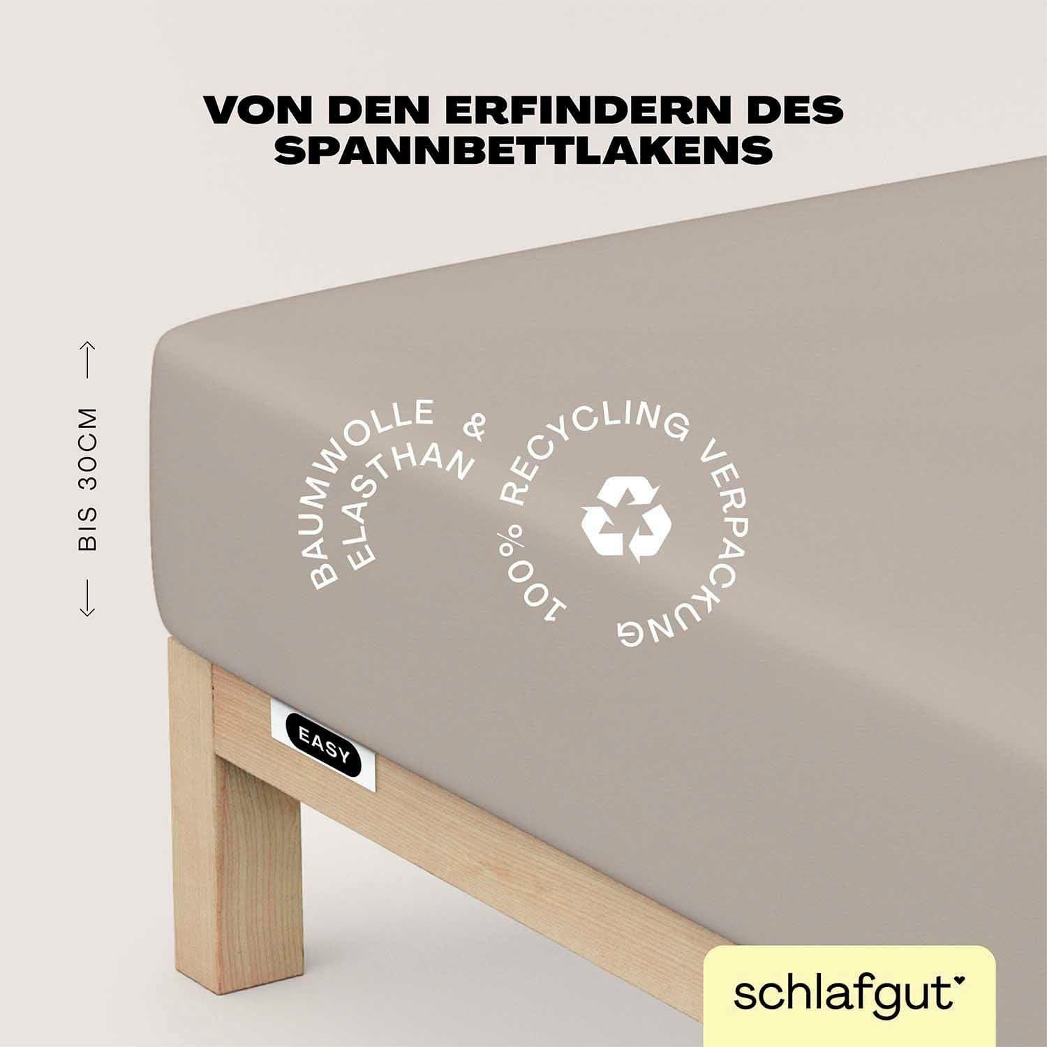 Schlafgut Spannbettlaken EASY JERSEY ELASTHAN | Beige