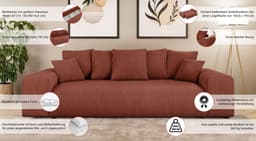 Home affaire Big-Sofa LAKESIDE 3-Sitzer Schlafsofa | Grau