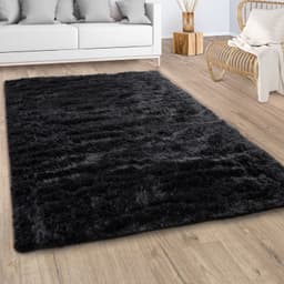Paco Home Hochflor-Teppich Silky 591 | Schwarz