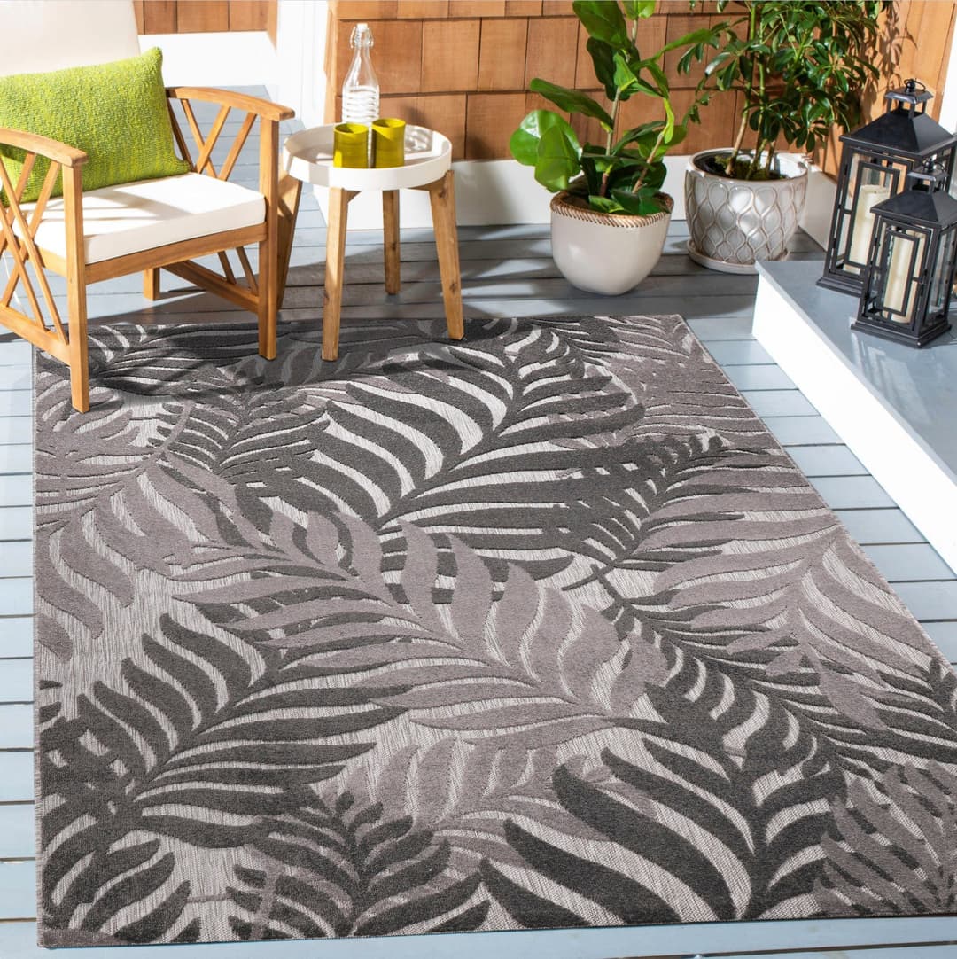 Sanat Teppich Floral Outdoor | Grau