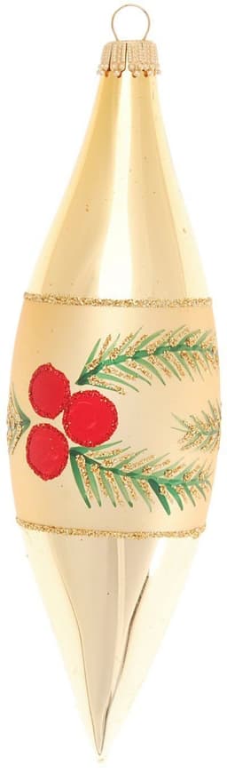 Krebs Glas Lauscha Weihnachtsstern & Beeren | Gold
