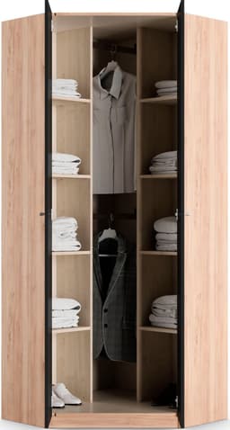 priess Eckkleiderschrank Barcelona | Holztöne